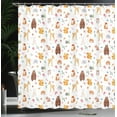 thumbnail image 3 of Ambesonne Animals Shower Curtain, Watercolor Woodland Fun, 69"Wx75"L, Brown Marigold Pink, 3 of 4
