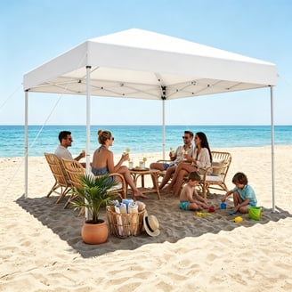 Z-Shade Easy Setup 12x12ft White Steel Pop-Up Canopy with Roller