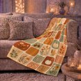 thumbnail image 5 of Autumn Pumpkin Mushroom Patchwork Design, Cozy Friendship Quote Scene, Warm Flannel Blanket for Living Room and Reading Nook, Art Lovers Thanksgiving Gift, Artistic Home Decor, 5 of 7