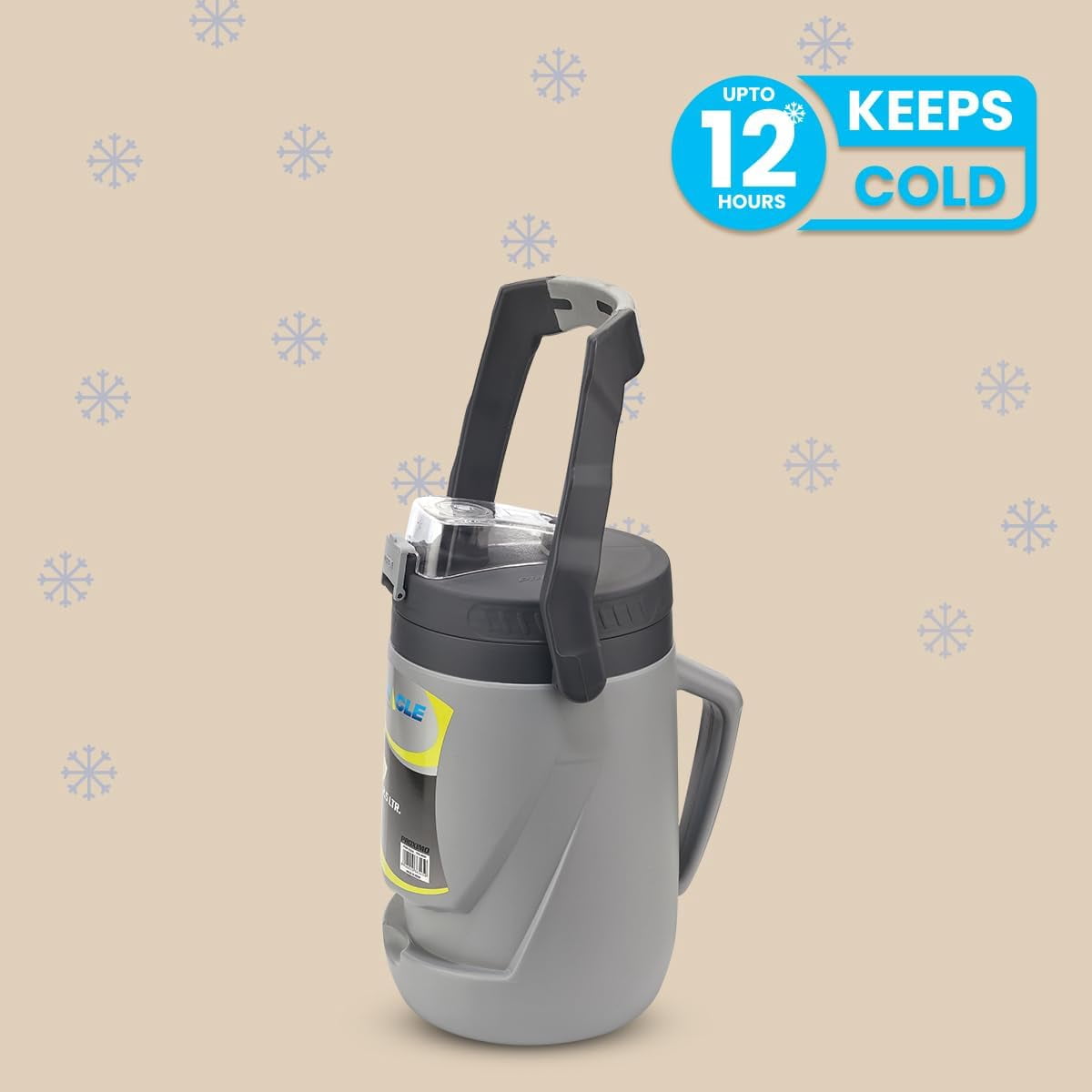 Pinnacle Thermoware Insulated Water Jug with Spout 85 Oz Large Water Bottle with Easy to Carry Handle - Gray