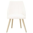 thumbnail image 2 of Benjara BM217402 Channel Tufted Dining Chair with Metal Legs, White & Gold - 34.5 x 22 x 26.5 in. - Set of 2, 2 of 2