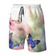 thumbnail image 4 of Balery Butterfly And Flowers Traje de Baño Estilo Hawaiano para Hombre, Shorts de Secado Rápido con Bolsillos-Small, 4 of 6