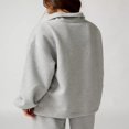 thumbnail image 4 of Solid Color Half Zipper Long Sleeve Pullovers for Women, 4 of 6