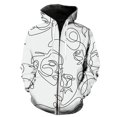 thumbnail image 1 of Sudadera con capucha y cremallera para hombre, estilo unisex, divertida, con retrato de línea abstracta, informal, gran oferta 2024, estilo Harajuku, estampado 3D., 1 of 6