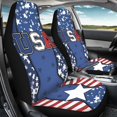 thumbnail image 3 of ZIATUBLE American Flag Front Auto Seat Cover Soft Vehicle Seat Protector Car Cover Fit for Cars SUV Truck Sedan 2 Pcs Auto High Back Bucket Seat Covers for 4th of July Car Interior Accessories, 3 of 7