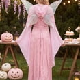 thumbnail image 5 of Witch Cos, Witch Cosplay, Witch Costume, Witch Outfit, Witch Roleplay, Women Renaissance Lace-Up Vintage Hooded Dress Medieval Witch Dress Cosplay Costume, Pink XL, 5 of 6