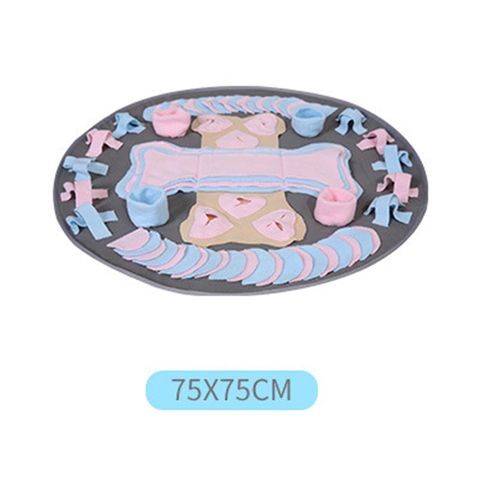 Fzaqwen Cat Dog Sniffing Pads Puzzle Toys Training Nosework Blanket Cushion Use Sniffing Round Pink Blue
