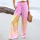 thumbnail image 1 of WILLBEST Pantalones Casuales de Mujer, Cintura Alta, Pierna Ancha, Elásticos, Estampados de Verano con Bolsillos para Salidas Diarias E Informales. Extra Grande, 1 of 4