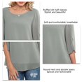 thumbnail image 4 of Blusa de gasa para mujer, Top de cuello redondo para mujer, Top informal de gasa de media manga, Top de gasa de media manga, construcción robusta, 4 of 5
