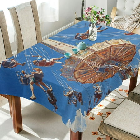 

BZSMCE Square Tablecloth Rotating Flying Chair Painting Pattern Tableclothes