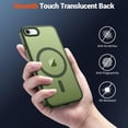 thumbnail image 6 of Magnetic for iPhone SE Case 2022 (3rd)/2020 (2nd), iPhone 8 Case (Compatible with MagSafe) (Military Grade Drop Protection) Slim Translucent Matte Phone Case, Cangling Green, 6 of 7