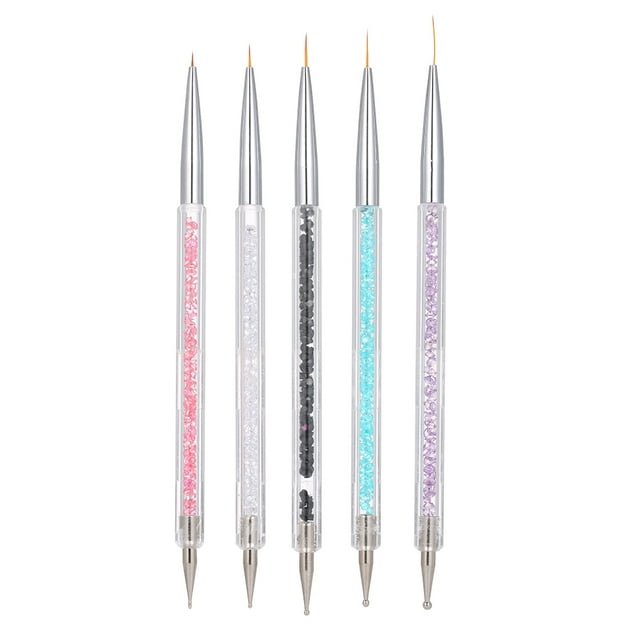 Plumas del trazador de líneas del arte del clavo Irfora 5 PCS Nail Art Liner Pen UV Gel Painting Nail Design Brush Pen Nail Dotting Drawing Pen 5 // 7/9/11 / 13mm Irfora Plumas del trazador de líneas del arte del clavo