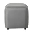 thumbnail image 4 of Maison Ottomans Grey Leather PU  Cube Castered Legs, 4 of 7