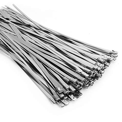 (100PCS 11.8 Inch) Metal Cable Zip Ties, 304 Stainless Steel, Multi ...
