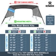 thumbnail image 2 of Knox T33A-Z3 73-78 in. Universal 3 Bow Bimini Top Replacement Canvas & Detachable Sidewalls with Storage Boot , Charcoal Gray, 2 of 7
