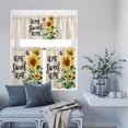 thumbnail image 6 of 3 Piece Kitchen Curtains and Valances Set Sunflower Cafe Curtains 36 Inch Length Summer Botanical Bee Farmhouse Watercolor Valance & Tier Curtain for Living Room Bedroom Window 54"x18"+27"x36"*2, 6 of 6
