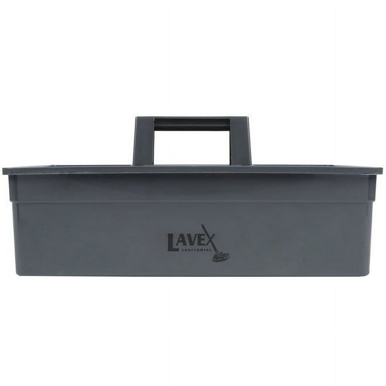 Lavex 16 x 11 Gray Plastic 3-Compartment Cleaning Caddy