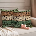 thumbnail image 2 of Dark Sage Green Brown Outdoor Waterproof Pillow Covers, Farmhouse Dog Paw Vintage Decorative Square Throw Pillowcase Sofa Cushion Sham for Patio/Couch/Chair, 26"x26" 2 Pack, 2 of 8