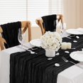 thumbnail image 2 of Black Cheesecloth Table Runner 36x120 Inches 4 Packs Romantic Boho Birthday Table Runner for Birthday Party Decorations Graduation Ceremony Decor, 2 of 15