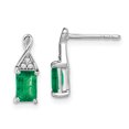 thumbnail image 2 of Primal Gold 14 Karat White Gold Emerald and Diamond Earrings, 2 of 5