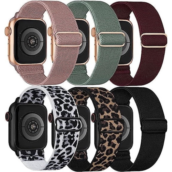 Recoppa Nylon Elastic Compatible with Apple Watch Bands 40mm 44mm 38mm 45mm 41mm 42mm for Women Men, Bracelet Band for iWatch Ultra Series 8 7 6 5 4 3 2 1 SE 2nd Gen 1, Assorted Color