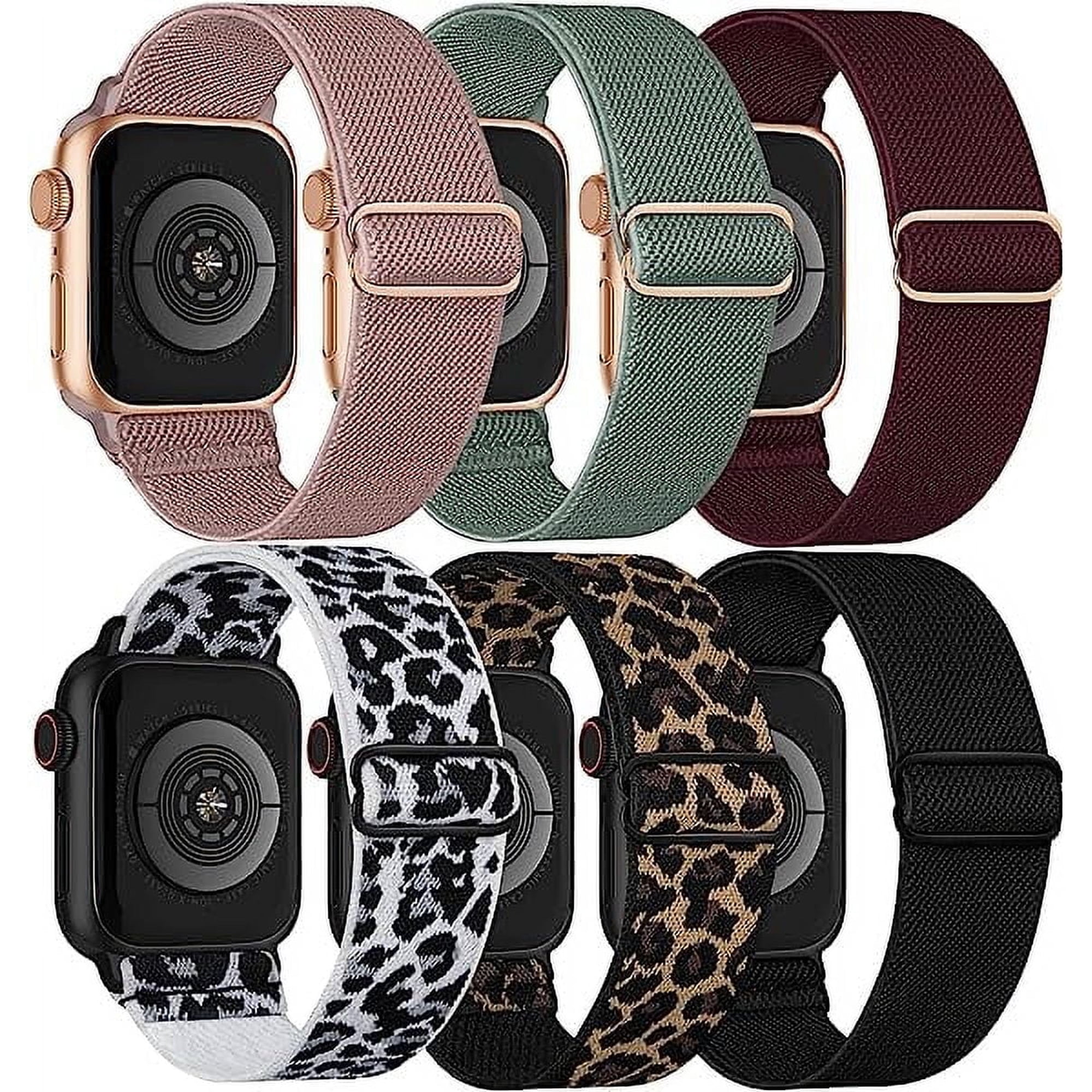 Recoppa Nylon Elastic Compatible with Apple Watch Bands 40mm 44mm 38mm 45mm 41mm 42mm for Women Men, Bracelet Band for iWatch Ultra Series 8 7 6 5 4 3 2 1 SE 2nd Gen 1, Assorted Color