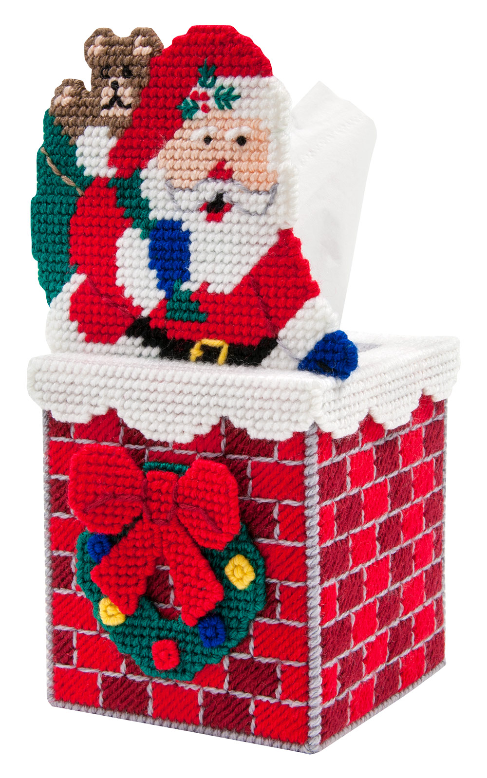 Mary Maxim Down the Chimney Tissue Box Cover Plastic Canvas Kit