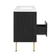 thumbnail image 4 of Single Sink Vanity Cabinet, White Black, Wood, Hotel Bedroom Bathroom, Modern Contemporary HB36426, 4 of 15