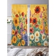 thumbnail image 3 of Colorful Sunflower Sheer Curtains 84 Inch Length 2 Panels Set, Farmhouse Botanical Floral Voile Window Treatment Rod Pocket Curtains Sheers Drapes for Bedroom/Living Room/Kitchen 52"x84"x2, 3 of 7