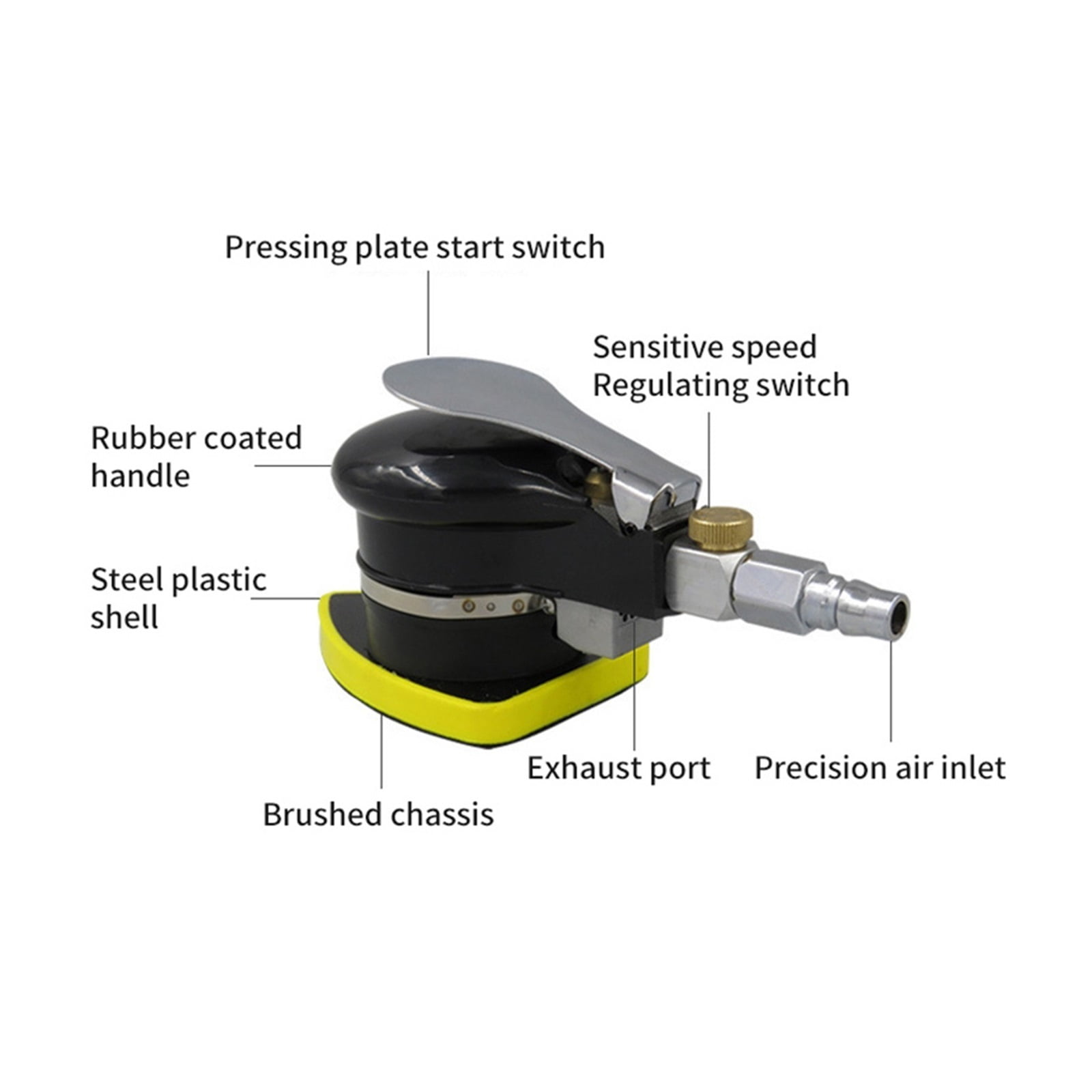 75X100mm Pneumatic Orbital Sander Air Grinder Polishing Machine Pneumatic Tools Sanding Waxing Tools Grinding Machine ,Low Vibration