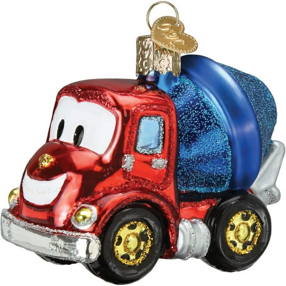 1 Pc Old World Christmas Cheerful Cement Truck Ornament (44218)