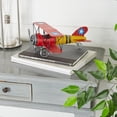 thumbnail image 2 of DecMode Red Metal Airplane Wall Decor, 2 of 10