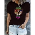 thumbnail image 1 of Women's Fashionable Love Heart & Cartoon Print T-Shirt - Casual Crew Neck, Short Sleeve, Stretchy Polyester Blend, Machine Washable - Perfect for Summer, Animation Characters, Holiday, Simple, 1 of 6