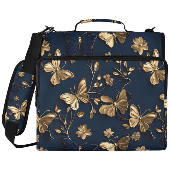 ALAZA Zipper Binder 3d Butterflies-d7 Pattern 2 inch 3 Ring 500 Sheet Capacity Trapper Keeper File Folder Organizer Bag