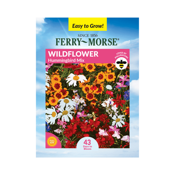 Ferry-Morse 2.8G Wildflower Hummingbird Mixture Annual Flower Seeds, Full Sun