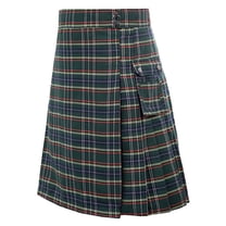 Kilt for Men Adjustable Straps Contrast Color Scottish Utility Traditional Highland Kilt with Pocket Lightweight Loose Fit Pleated Skirt