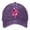 Purple, variant on AJGRHE Women Cancer Awareness Month Printed Washed Baseball Cap Outdoor Sports Hat Adjustable Ribbon Embroidered Denim Red One Size