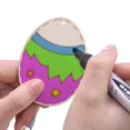 thumbnail image 5 of Juego de 10 adornos de madera para fiesta de Pascua, con forma de huevo tallado, con cuerda, para colgar, para manualidades y álbumes de recortes., 5 of 5