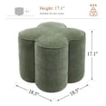 thumbnail image 3 of Zesthouse 18.5″ Linen Fabric Ottoman, Modern Ottoman Coffee Table for Living Room, Flower Shaped Foot Stools, Upholstered Footrest Stool for Couch, Green, 3 of 9