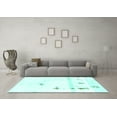 thumbnail image 3 of Ahgly Company Indoor Rectangle Abstract Turquoise Blue Modern Area Rugs, 5' x 8', 3 of 4