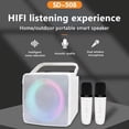 thumbnail image 1 of Luz RGB, Subwoofer, música, HiFi, Karaoke en casa, 10W, compatible con Bluetooth, tarjeta TF, USB, 1 of 9