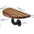 thumbnail image 2 of Clarke`s Decor Floating Shelves for Wall - Hanging Shelves Set of 2. Wall Mounted Shelves with Industrial Pipes. Rustic Wood Shelves for Bedroom, Living Room, Bathroom or Small Wooden Display Shelf, 2 of 9