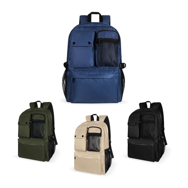 Paquete 10 piezas Mochila con múltiples bolsillos y ajuste lateral beige 32 x 45 x 15
