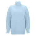 thumbnail image 3 of DuoJiaJ Sweaters for Women Winter Pullover Turtleneck Oversized Sweater Long Sleeve Casual Outwear Cozy Sweater Blue XL, 3 of 4