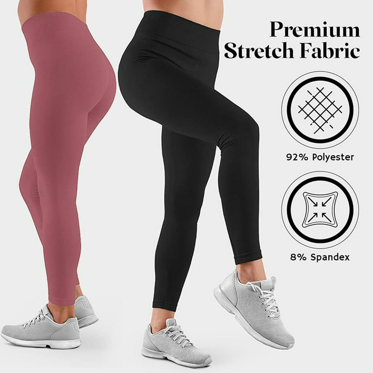 Active Club Fleece Lined Leggings for Women, Assorted 2XL/3XL 6-Pack 