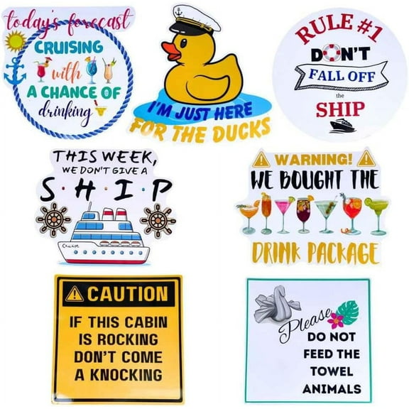YJ Premiums Funny Cruise Ship Refrigerator Magnets (7 Count)