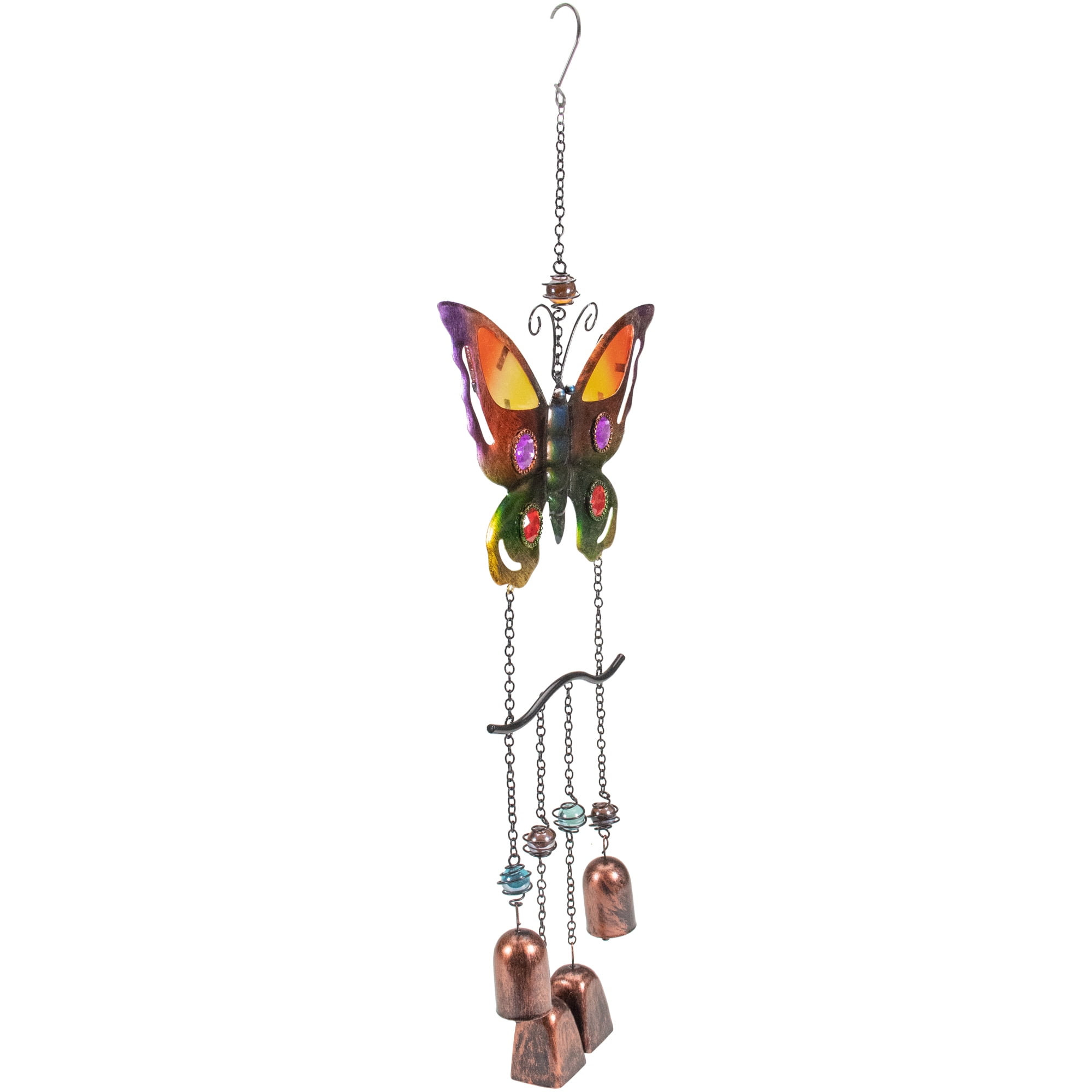 Northlight 24" Purple and Bronze Butterfly Outdoor Garden Windchime