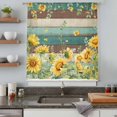 thumbnail image 5 of Sunflower Sheer Curtains 108" Extra Long, Summer Eucalyptus Botanical Floral Teal Brown Wood Light Filering Curtains, Privacy Drapes Simi Floor to Veiling Curtain for Living Room Window Treatment, 5 of 9