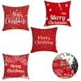 thumbnail image 4 of 4 fundas de almohada decorativas navideñas cuadradas de lino para decoración de Año Nuevo YX1014-17, 4 of 8