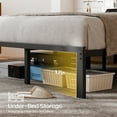thumbnail image 6 of Dayago Queen Size Bed Frame with Upholstered Headboard, LED Light and USB Socket, No Box Spring Required, 6 of 7